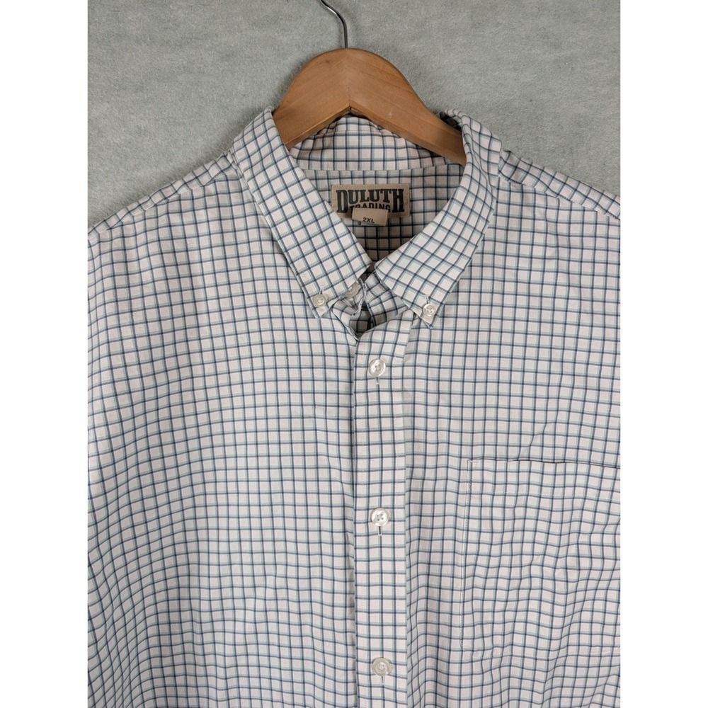 Duluth Trading Co. Men's 2XL Button-Up Shirt Collar Pockets Cotton